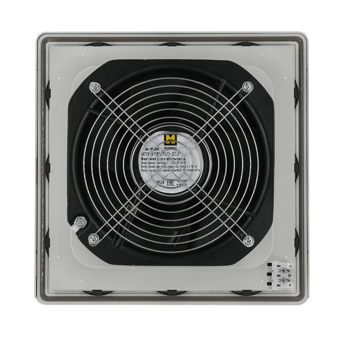 Вентилятор с фильтром, расход воздуха: с фильтром/без -700/1000 м3/ч, 220В AС, IP54 MTK-FFNT700-322