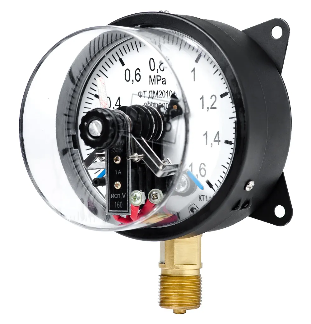 Вакуумметры, мановакуумметры, манометры электроконтактные ДВ2010ф, ДА2010ф, ДМ2010ф (Диаметр: 100 мм)