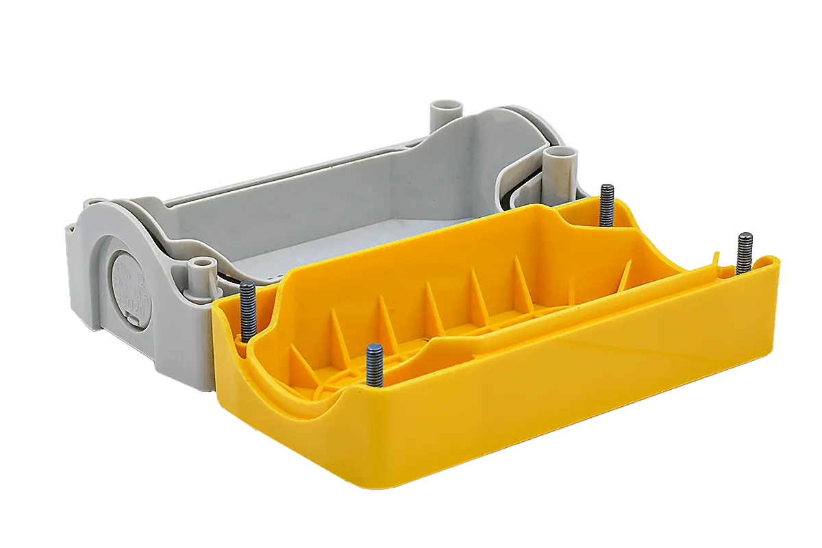 Корпус кнопочного поста, 3 места, желтый, IP67