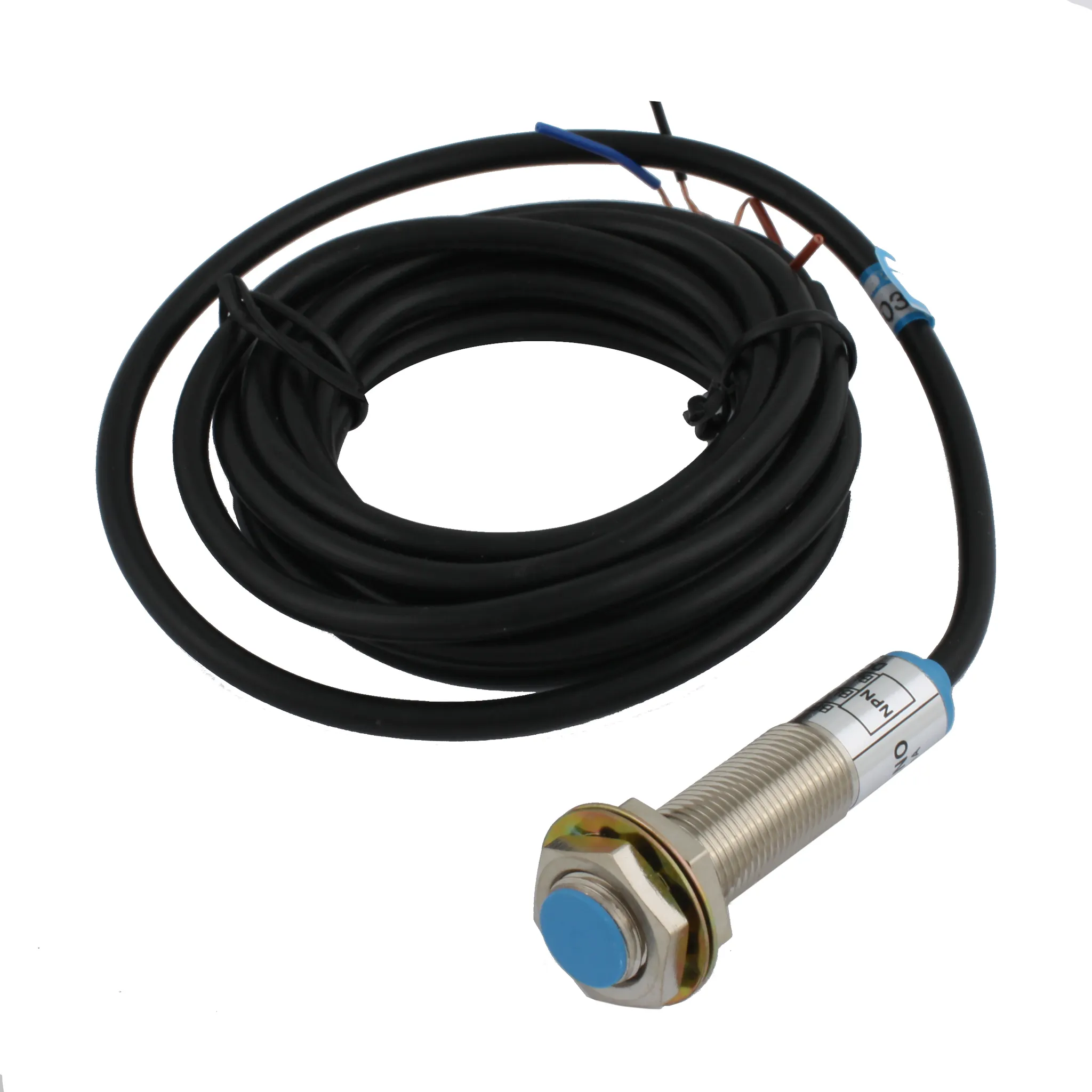 INNOCONT Индуктивный датчик, M12x1, L=61 мм, экранированный, зона срабатывания 2 мм, -25 +60 С, 12…24 VDC, IP65, выход: NPN NO, макс. ток 200 мА, кабель 2 м SL-12N2C