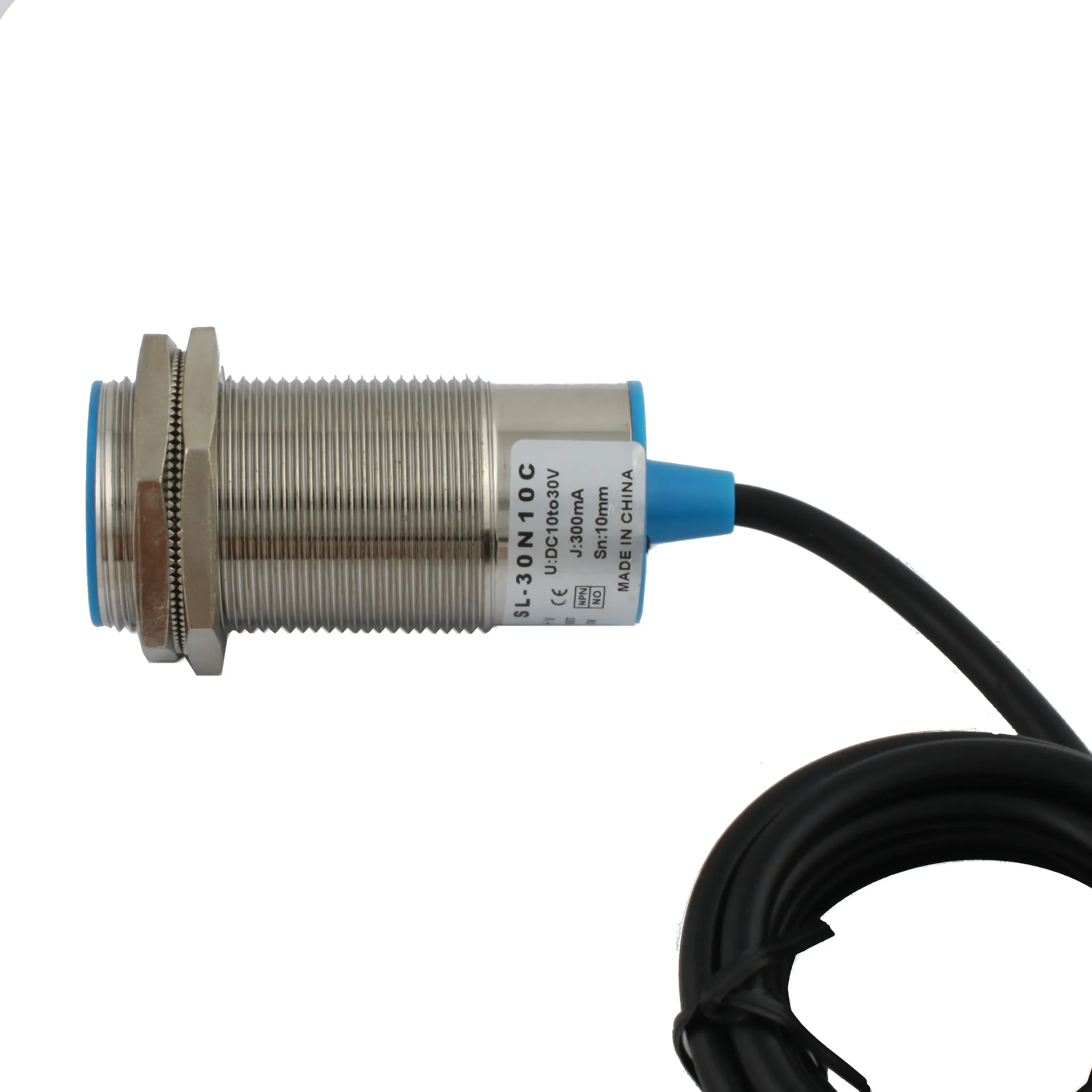 INNOCONT Индуктивный датчик, M30x1,5, L=78 мм, экранированный, зона срабатывания 10 мм, -25 +60 С, 12…24 VDC, IP67, выход: NPN NO, макс. ток 200 мА, разъем M12 SLI-30N10C