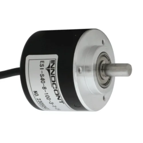 Инкрементальный энкодер D=40мм, выступающий вал 8мм, 500 имп/об, 5VDC, выход TTL, IP54, -20…+80°C, радиальный кабель 2м