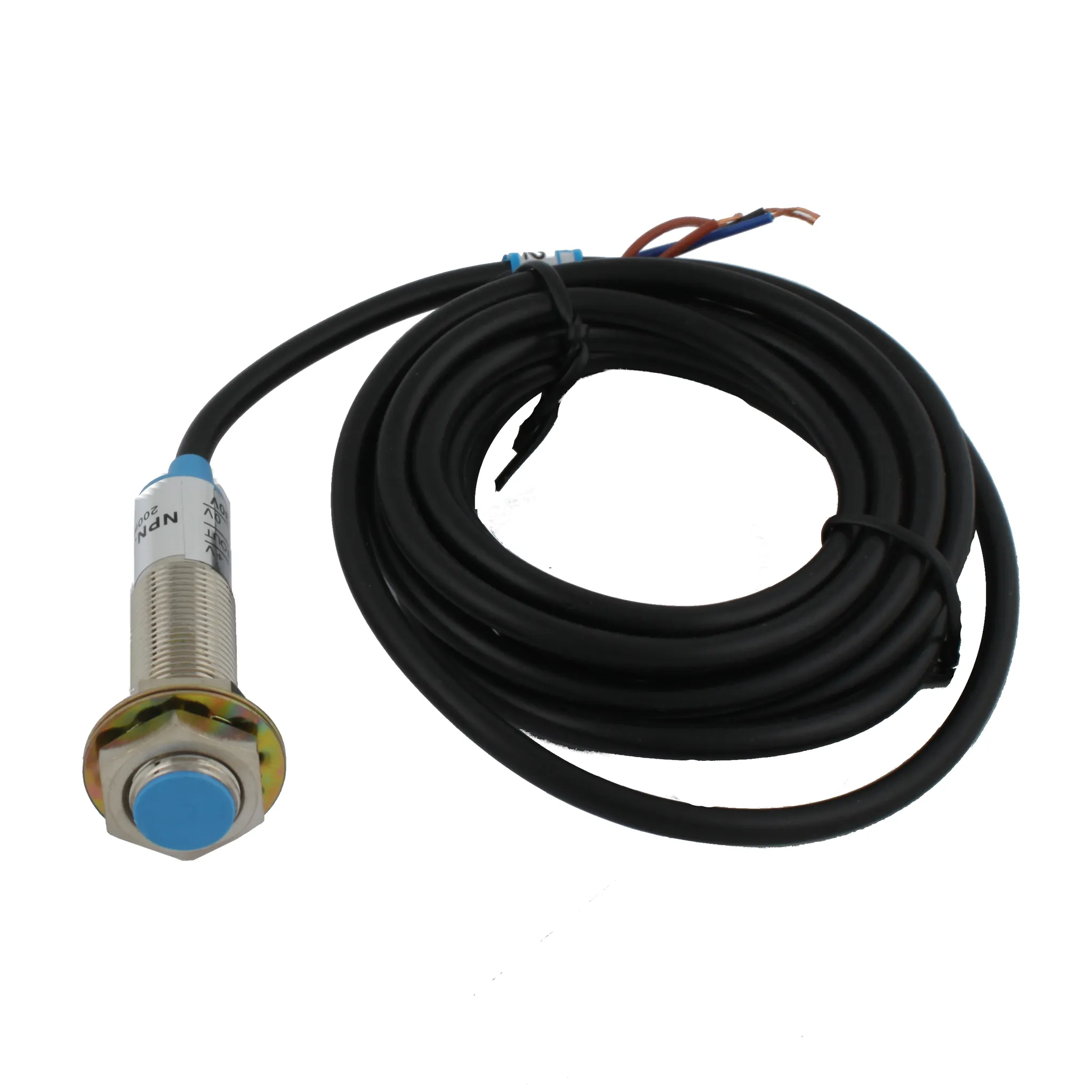 INNOCONT Индуктивный датчик, M12x1, L=61 мм, экранированный, зона срабатывания 2 мм, -25 +60 С, 12…24 VDC, IP65, выход: NPN NO, макс. ток 200 мА, кабель 2 м SL-12N2C