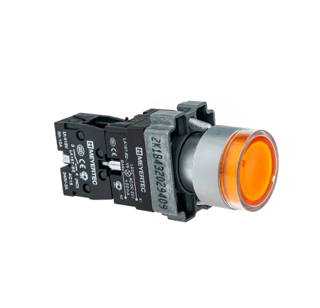 Кнопка с подсветкой желтая 24V 1NO