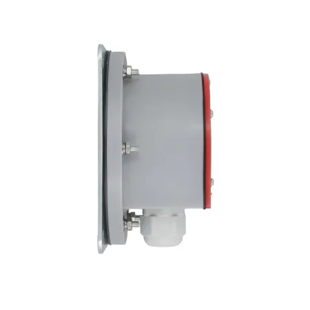 Мембранный датчик подпора для сыпучих материалов в пластиковом корпусе (аналог СУМ-1), -40 +80 С, IP54, чувств. от 100 г/л; соединение- фланец 114x114 мм, мембрана- NBR, выход- реле SPDT