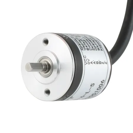 Инкрементальный энкодер D=30мм, выступающий вал 4мм, 200 имп/об, 5VDC, выход TTL, IP54, -20…+80°C, аксиальный кабель 2м