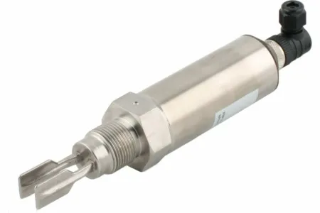 Вибрационный датчик предельного уровня жидкостей, -40 +150°С, Pmax=40 bar, 12 - 55 VDC, IP65/67, соединение- резьба 1/2'' PF (цилиндрическая), удлинение 40 мм, нерж. сталь 316L, выход PNP/NPN, разъем M12x1, 4pin