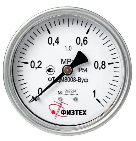 Вакуумметры, мановакуумметры, манометры общетехнические пылевлагозащищенные ДВ8008-ВУф, ДА8008-ВУф, ДМ8008-ВУф Без заполнения