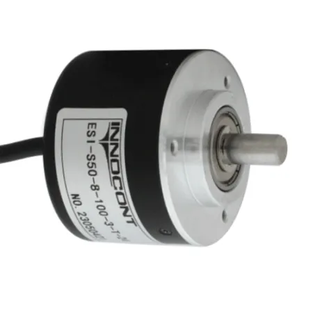 Инкрементальный энкодер D=50мм, выступающий вал 8мм, 500 имп/об, 5VDC, выход TTL, IP54, -20…+80°C, аксиальный кабель 2м